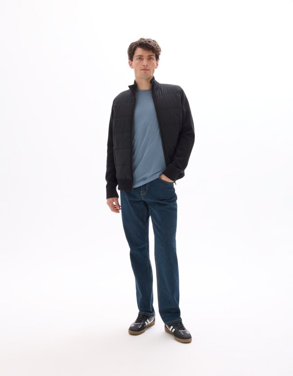 Veste blouson en maille milano 100% coton - Noir