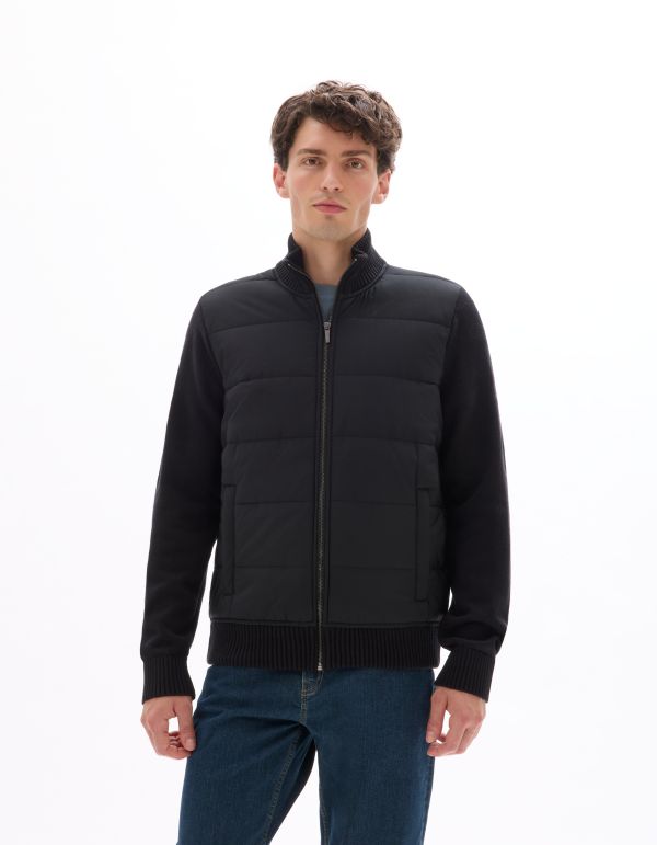 Veste blouson en maille milano 100% coton - Noir