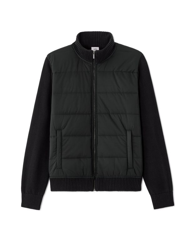 Veste blouson en maille milano 100% coton - Noir