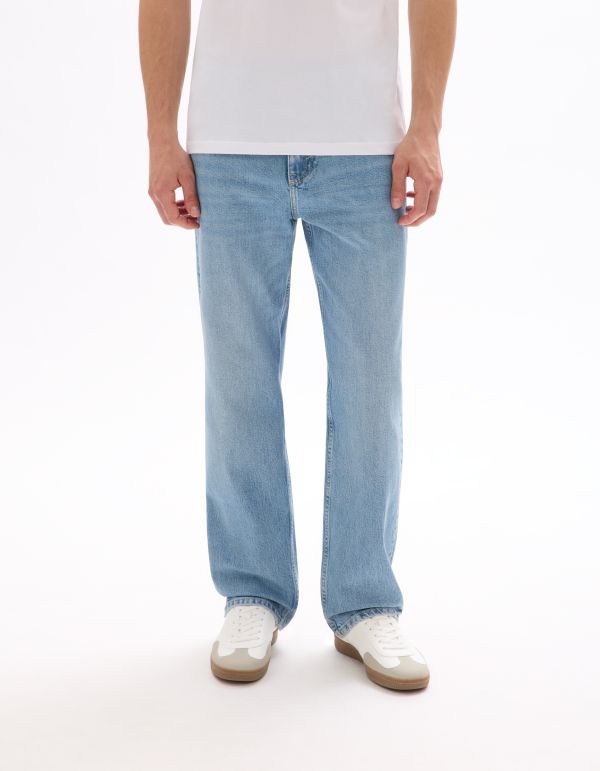 Jean C.75 loose coton stretch 3 longueurs - bleu clair