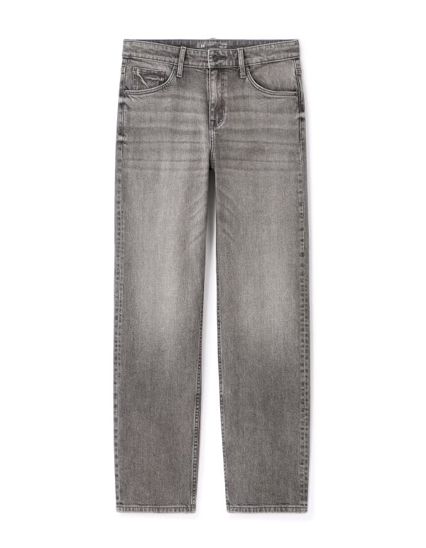 Jean C.75 loose coton stretch 3 longueurs - gris