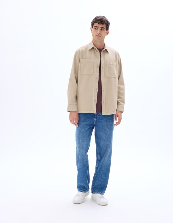 Surchemise teinte en pièce 100% coton - beige