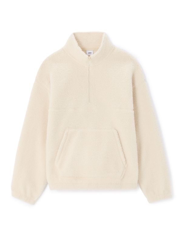 Sweat oversize en polaire - ivoire