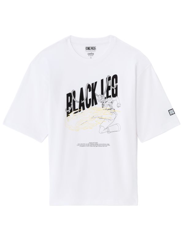 One Piece - T-shirt oversize blanc