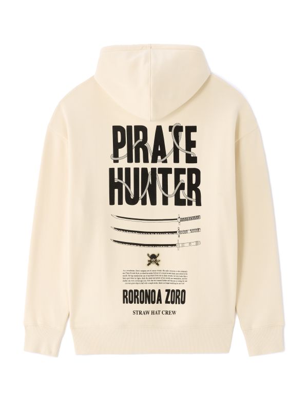 One Piece - Sweat à capuche oversize beige