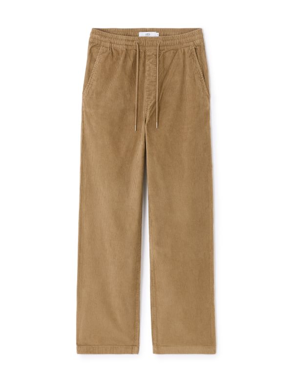 Pantalon baggy loose en velours 100% coton - camel