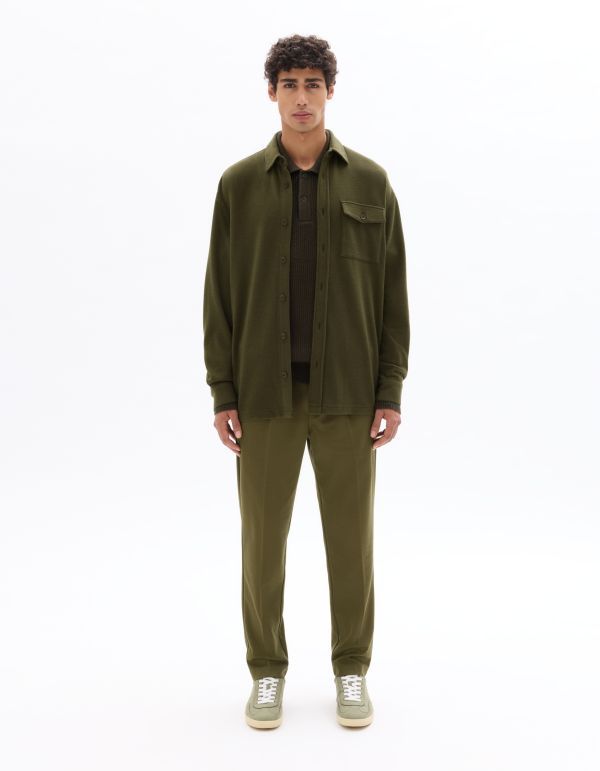 Chemise loose en jersey - kaki