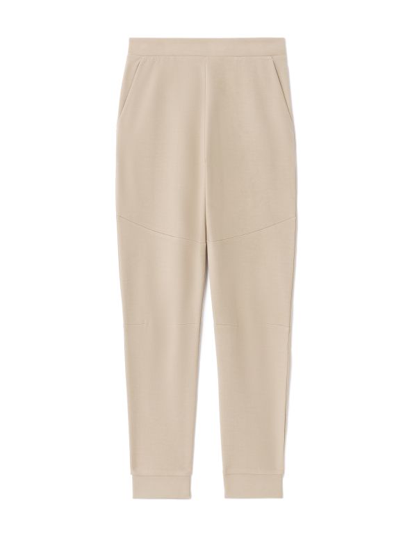 Pantalon jogging slim en maille - écru