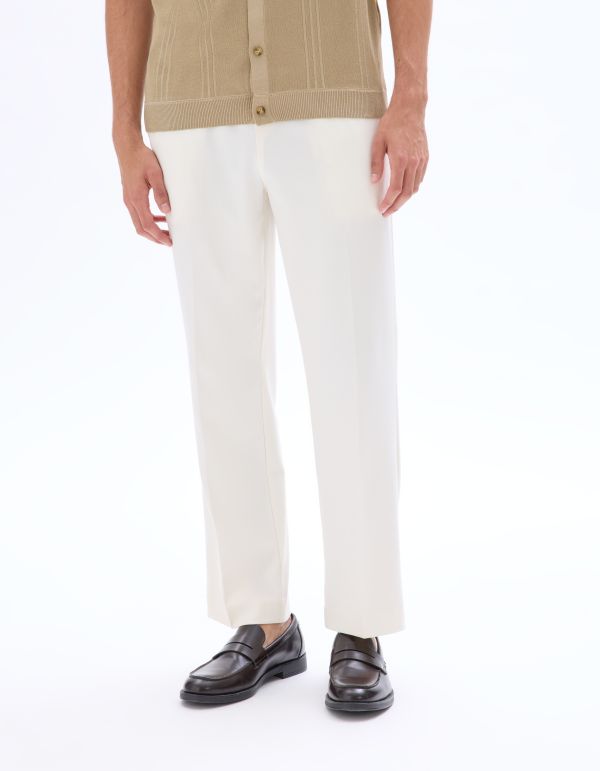 Pantalon 24H straight stretch 7/8ème - écru
