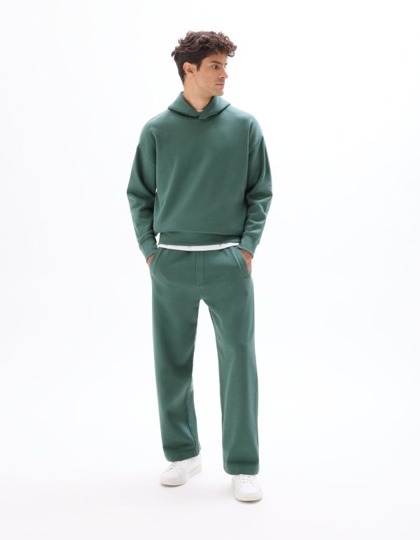 Sweat oversize à capuche uni - vert