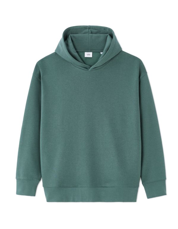 Sweat oversize à capuche uni - vert