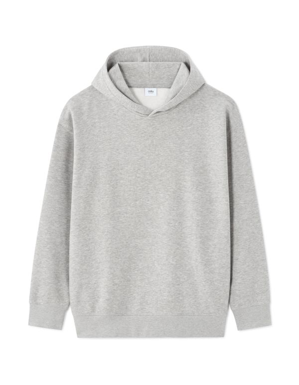 Sweat loose à capuche uni - gris