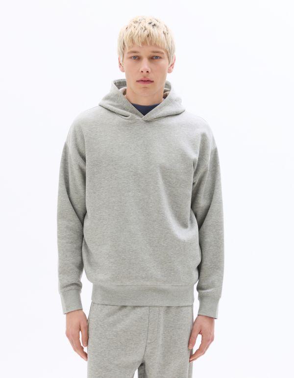 Sweat loose à capuche uni - gris