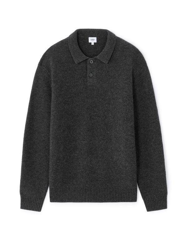Pull en point mousse relaxed en laine mélangée - anthracite