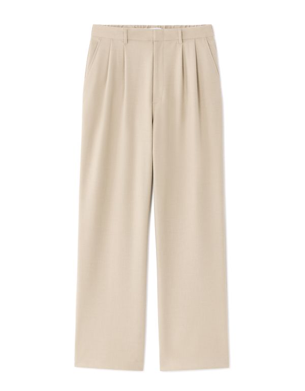 Pantalon baggy en flannelle - beige