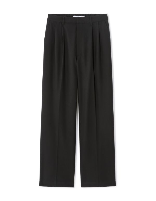 Pantalon baggy en flannelle - noir
