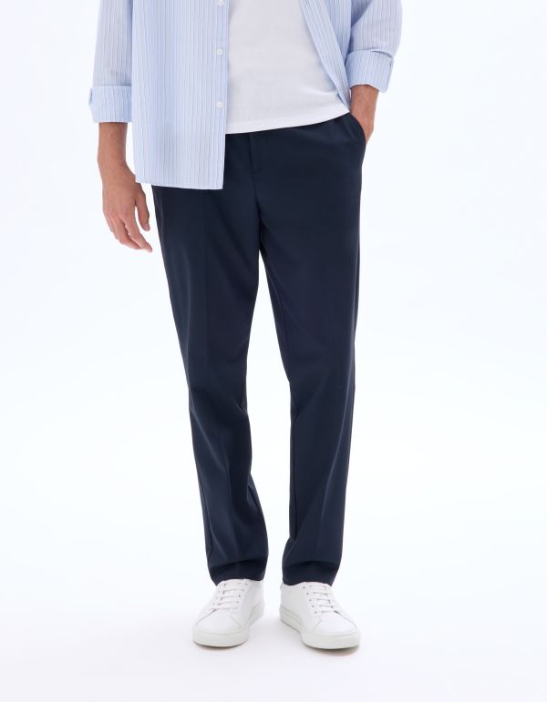 Pantalon chino straight stretch - marine