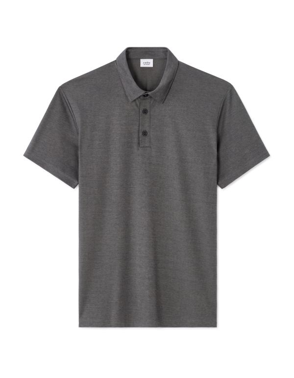 Polo regular en jersey - anthracite