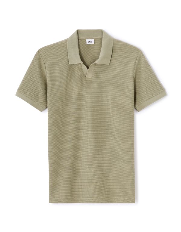 Polo regular en maille gaufré - laurier