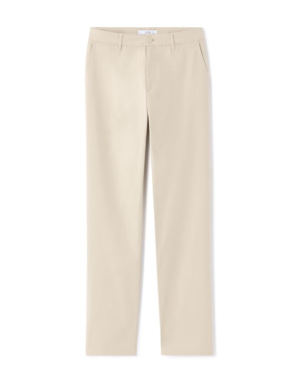 Pantalon chino straight en coton stretch longueur standard - beige