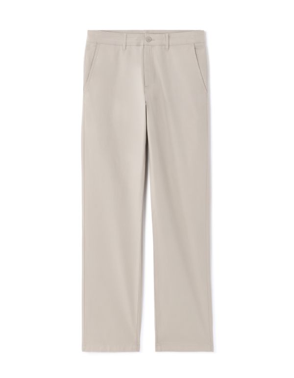 Pantalon chino straight en coton stretch longueur standard - gris clair