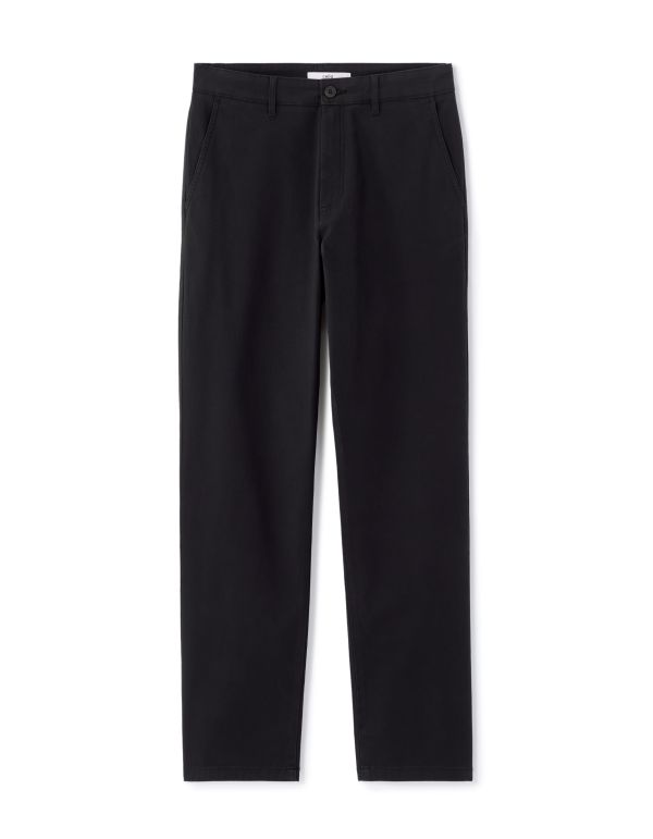 Pantalon chino straight en coton stretch longueur standard - noir