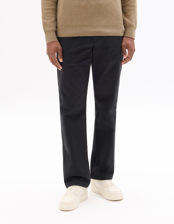 Pantalon chino straight en coton stretch longueur standard - noir