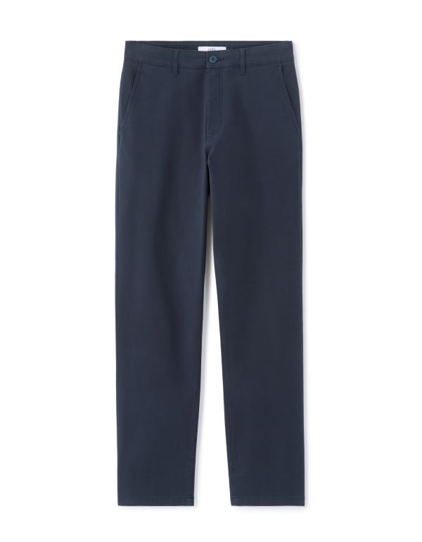 Pantalon chino straight en coton stretch longueur standard - marine