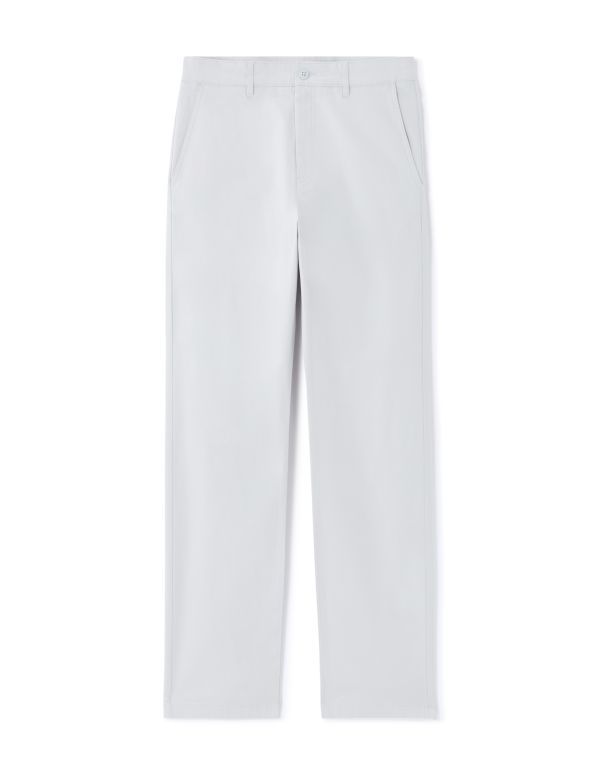 Pantalon chino straight en coton stretch longueur standard - bleu clair