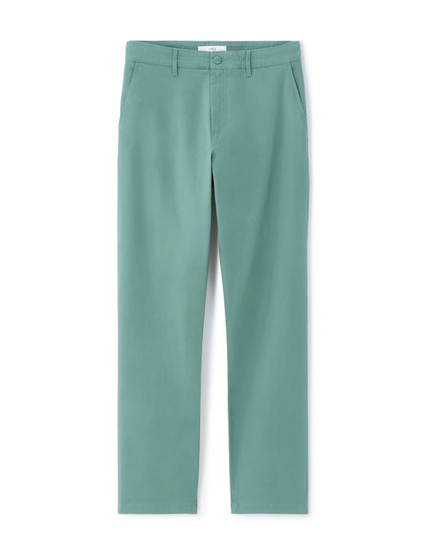 Pantalon chino straight en coton stretch longueur standard - vert clair
