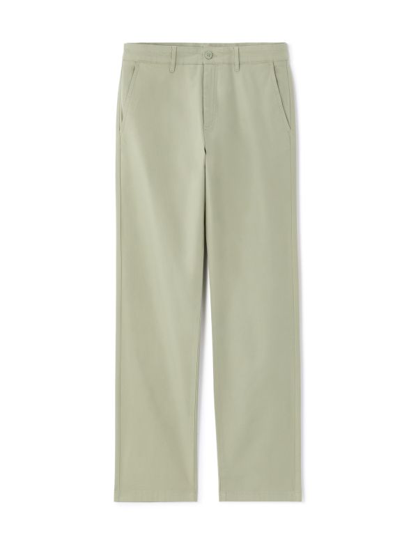 Pantalon chino straight en coton stretch longueur standard - kaki clair