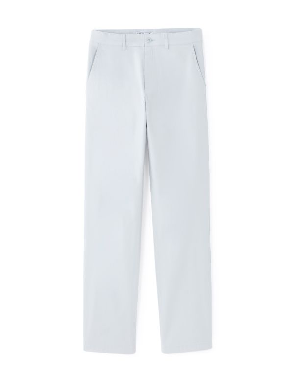 P.01 Pantalon chino straight en coton stretch longueur standard - bleu clair