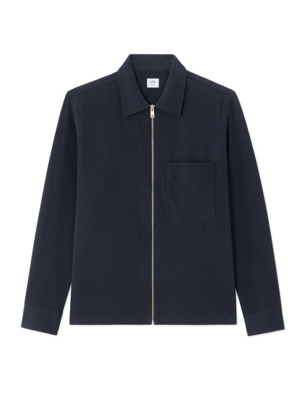 Surchemise texturé avec 2 poches - marine