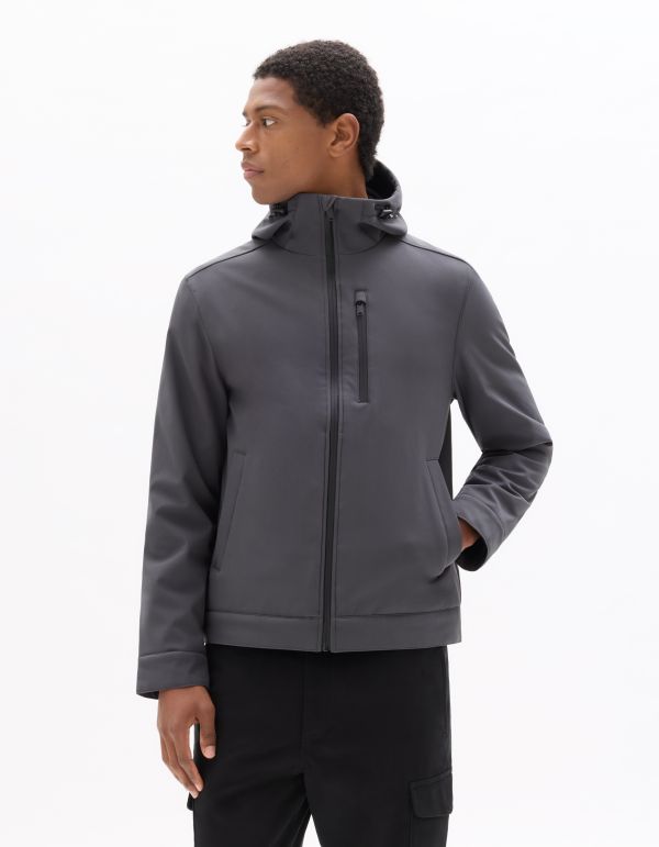 Blouson Softshell à capuche - gris