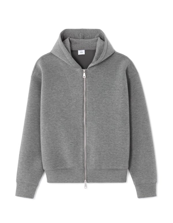 Sweat zippé crop oversize  - gris