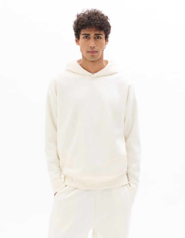 Sweat oversize à capuche - écru