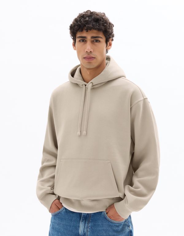 Sweat oversize à capuche zippé - gris