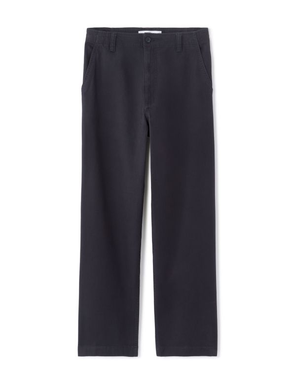 Pantalon chino loose 100% coton - marine