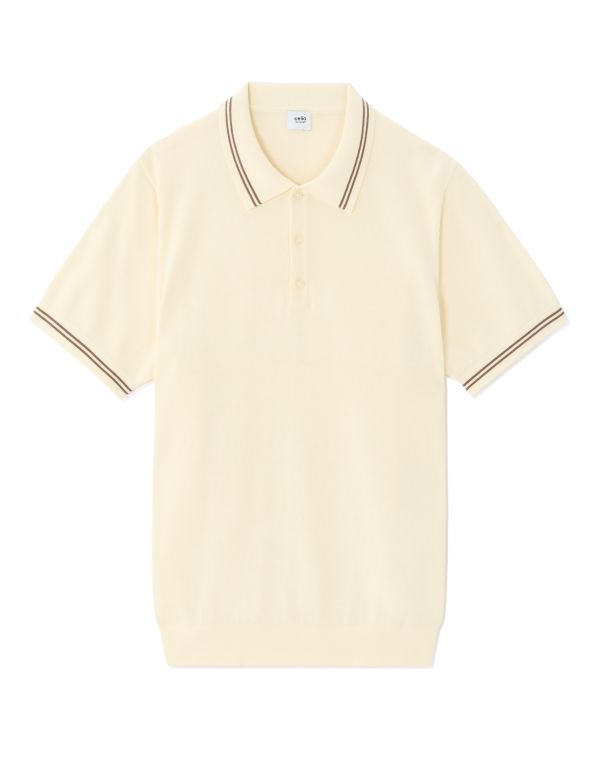 Polo regular 100% jersey de coton - beige