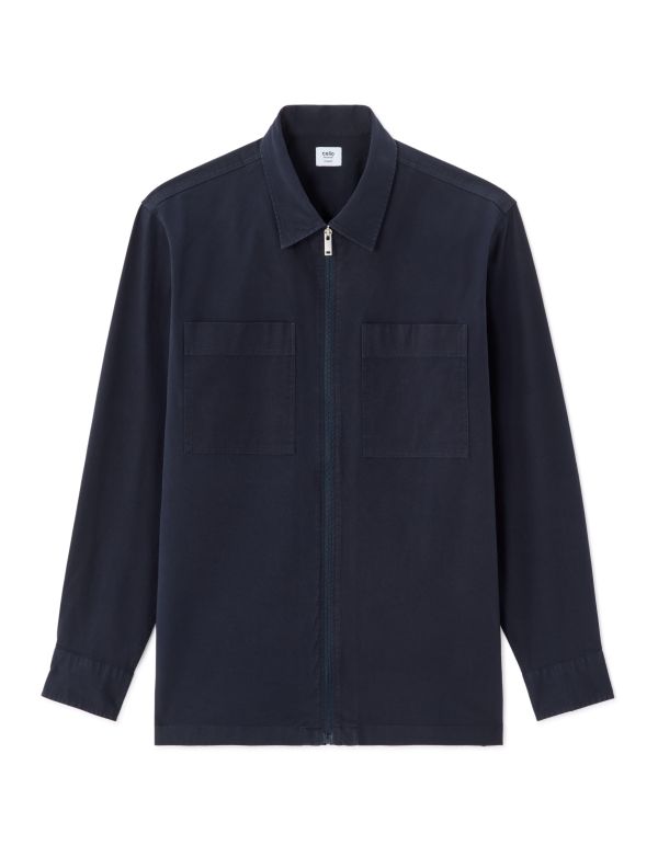 Surchemise overshirt zippée unie - marine