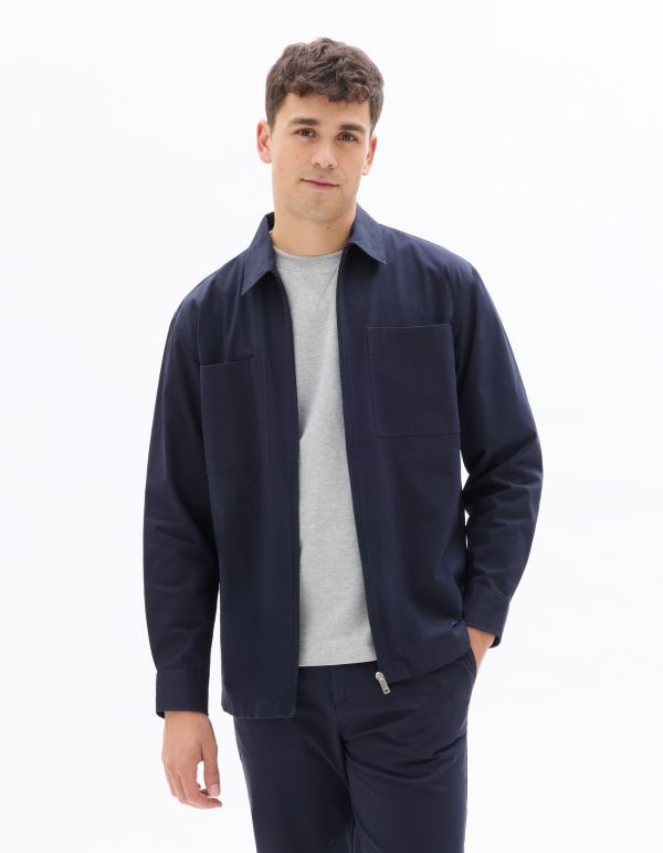 Surchemise overshirt zippée unie - marine