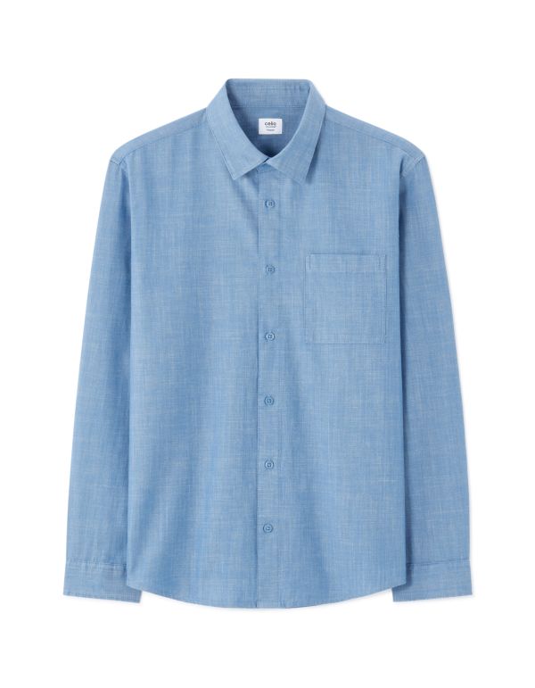 Chemise regular en jean 100% coton - bleu