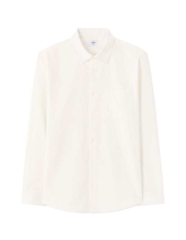 Chemise regular en jean 100% coton - blanc