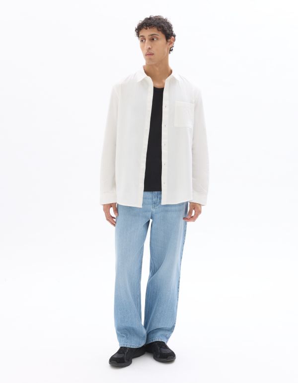 Chemise regular en jean 100% coton - blanc