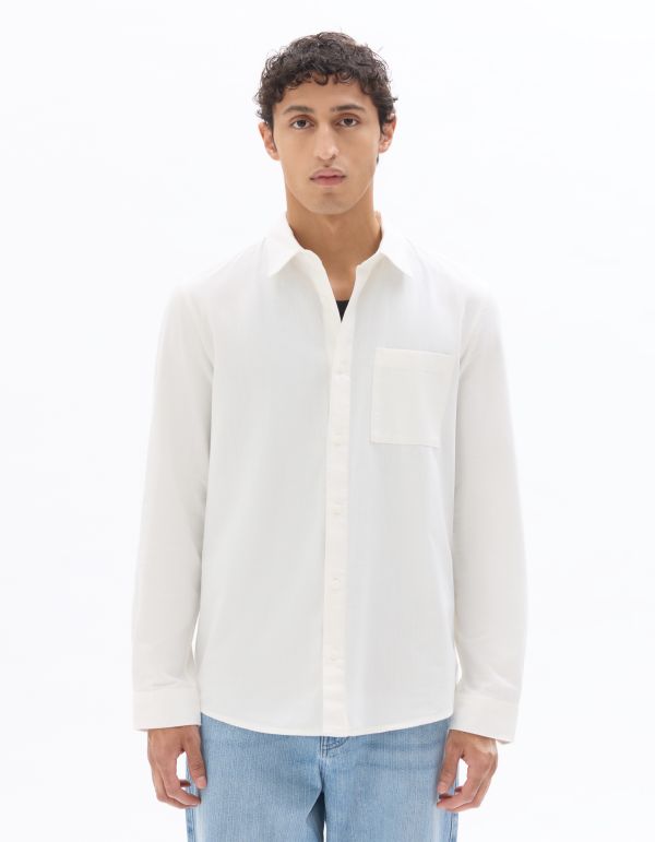Chemise regular en jean 100% coton - blanc