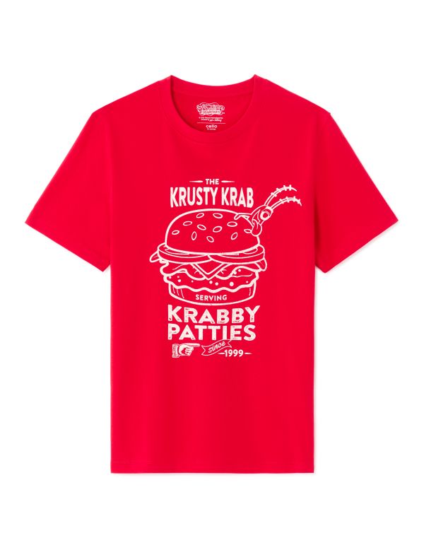 Bob l'éponge - T-shirt rouge The Crusty Krab