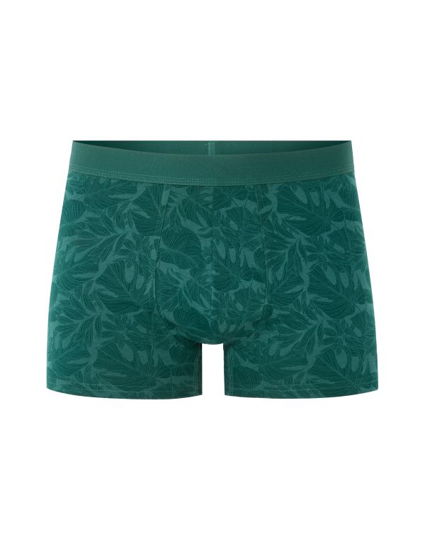 Boxer à motif feuillage - vert