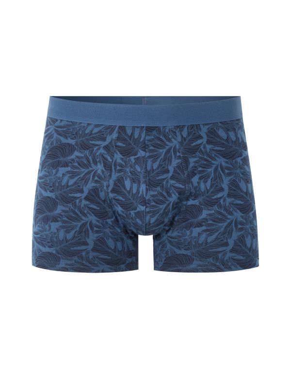 Boxer à motif feuillage - bleu marine