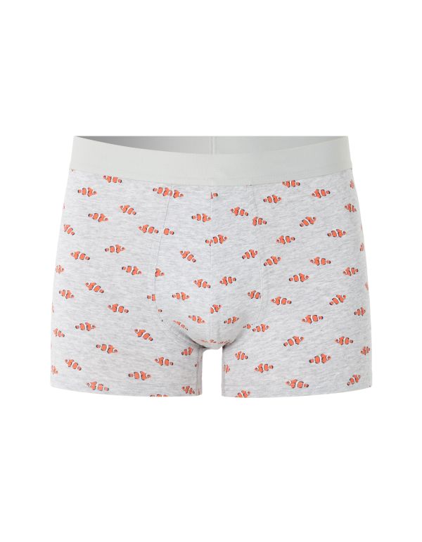 Boxer à motif poisson clown - gris clair
