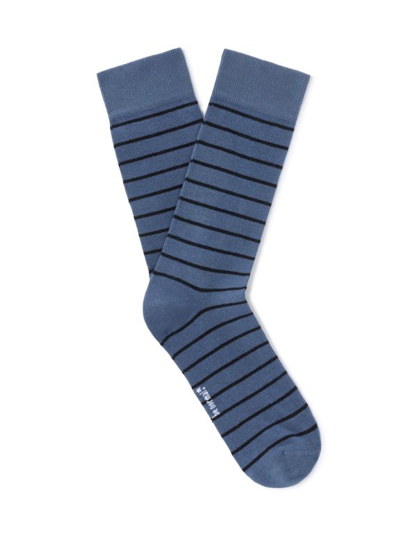 Chaussettes à rayures - bleu